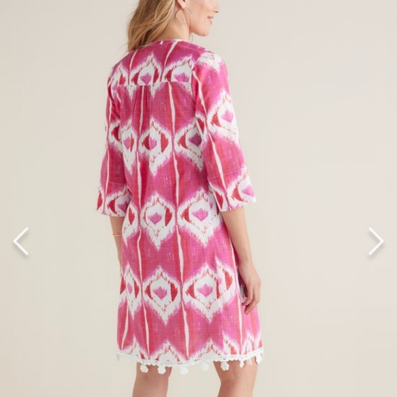 SOFT SURROUNDINGS 2X BONDI DRESS PINK RED CREAM - Picture 2 of 16